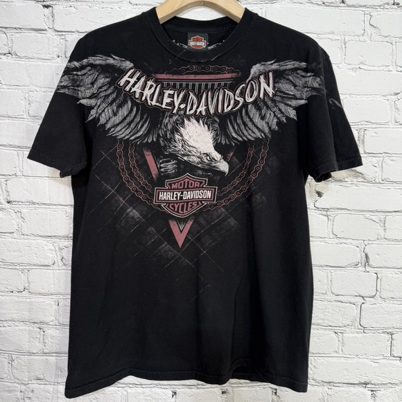 Harley Davidson X Biker Built Eagle AOP Shirt M Chains ATS Paris Bastille France